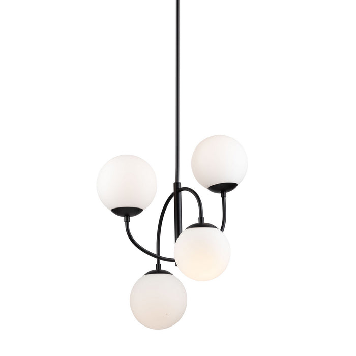 Artcraft SC13224BK Four Light Chandelier, Matte Black