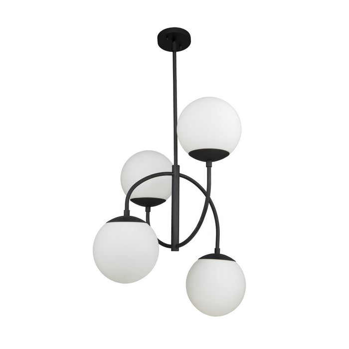 Artcraft SC13224BK Four Light Chandelier, Matte Black