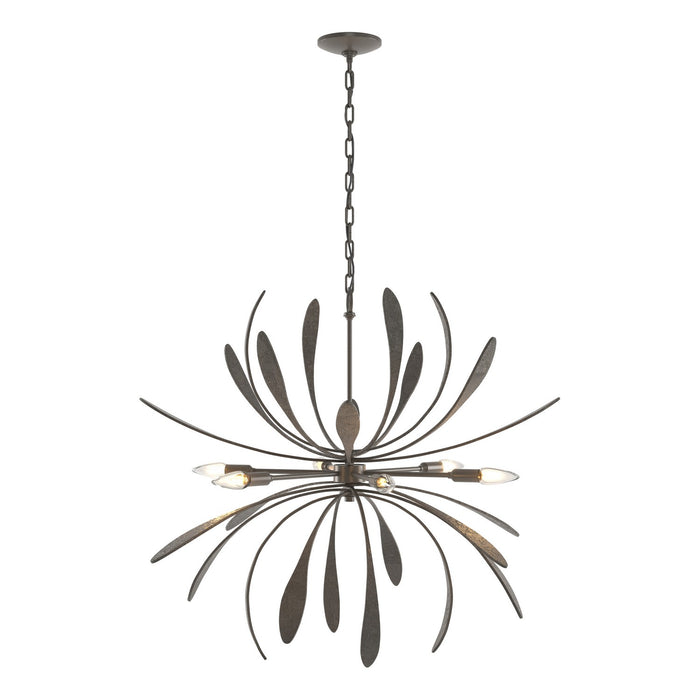 Hubbardton Forge 104350-SKT-07 Six Light Chandelier, Dark Smoke