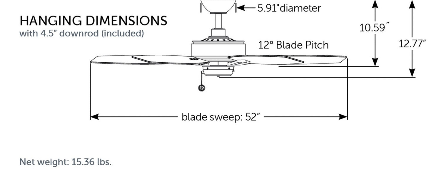 Fanimation FP6284GR 52" Ceiling Fan, Matte Greige