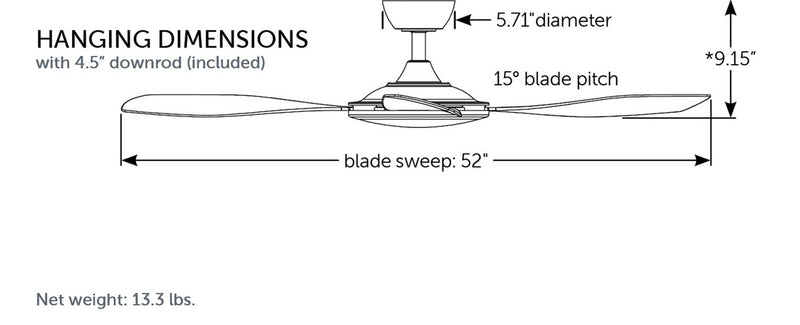 Fanimation FPD8520BNBN 52" Ceiling Fan, Brushed Nickel