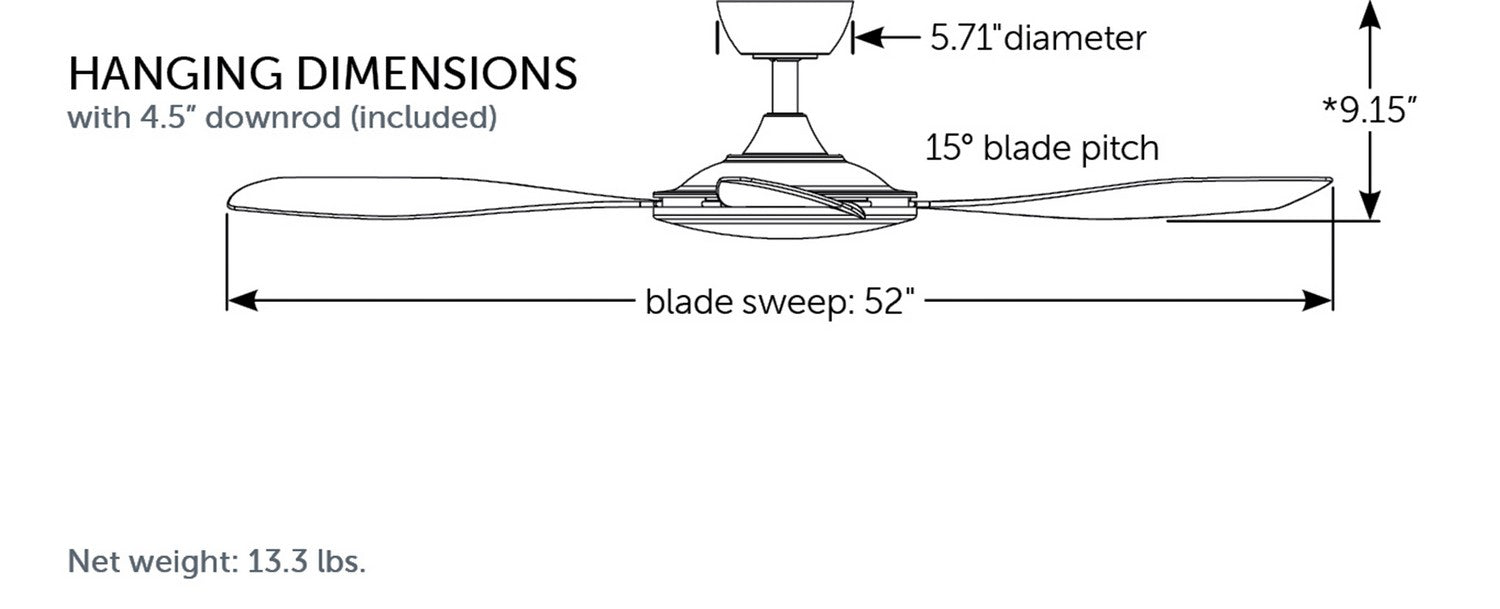 Fanimation FPD8520BNBN 52" Ceiling Fan, Brushed Nickel