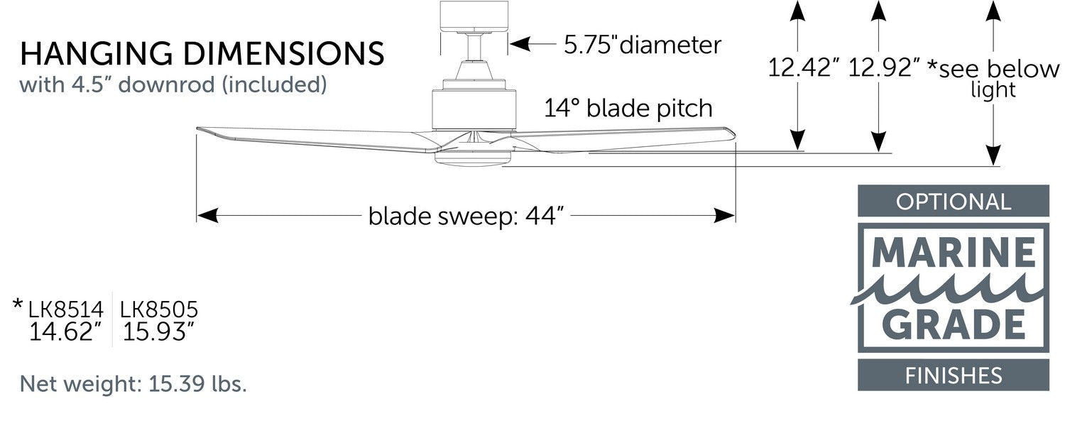 Fanimation MAD8514GRW Motor, Matte Greige