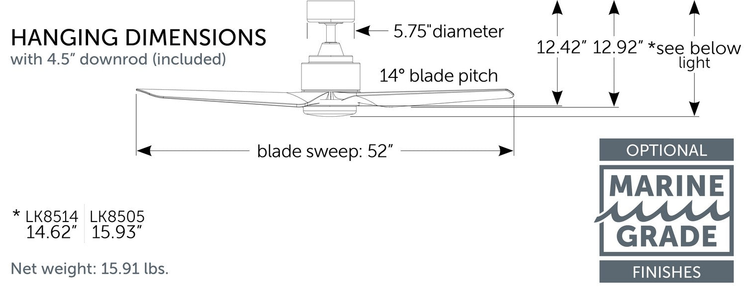 Fanimation MAD8514GRW Motor, Matte Greige