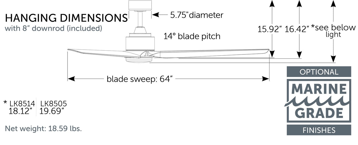 Fanimation MAD8515BLW Motor, Black