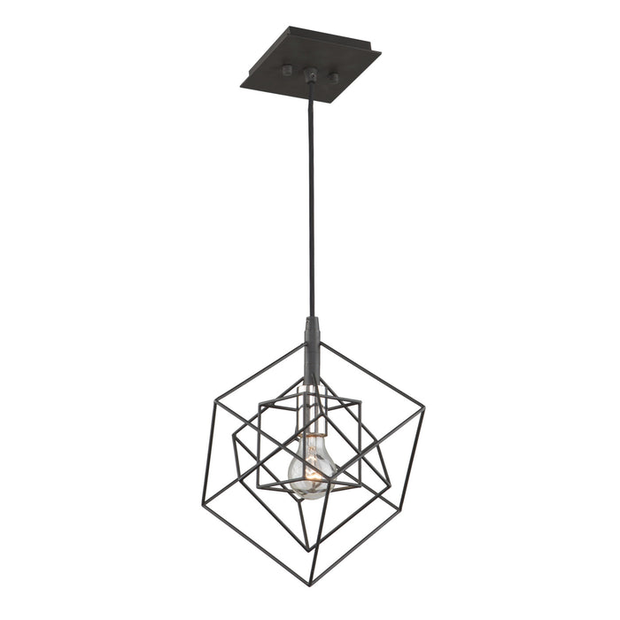 Artcraft AC11117PN One Light Pendant, Matte Black & Polished Nickel