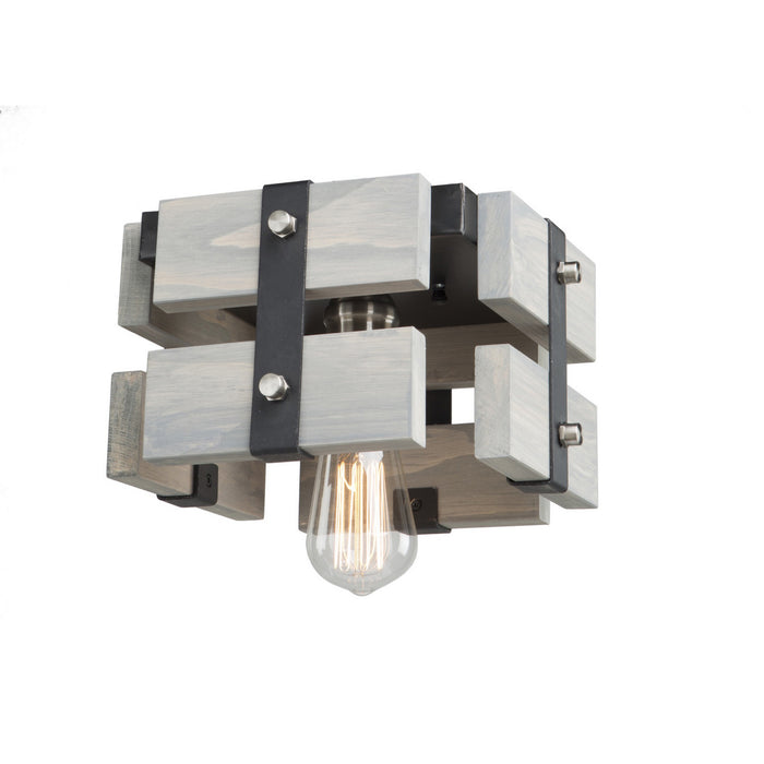 Artcraft AC11491BW One Light Flush Mount, Beach Wood