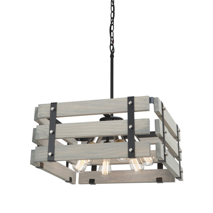 Artcraft AC11496BW Six Light Chandelier, Beach Wood