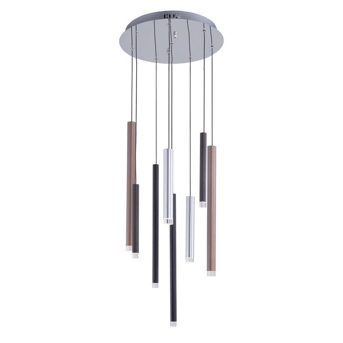 Artcraft AC7088MU LED Chandelier, Black, Copper, Satin Aluminum