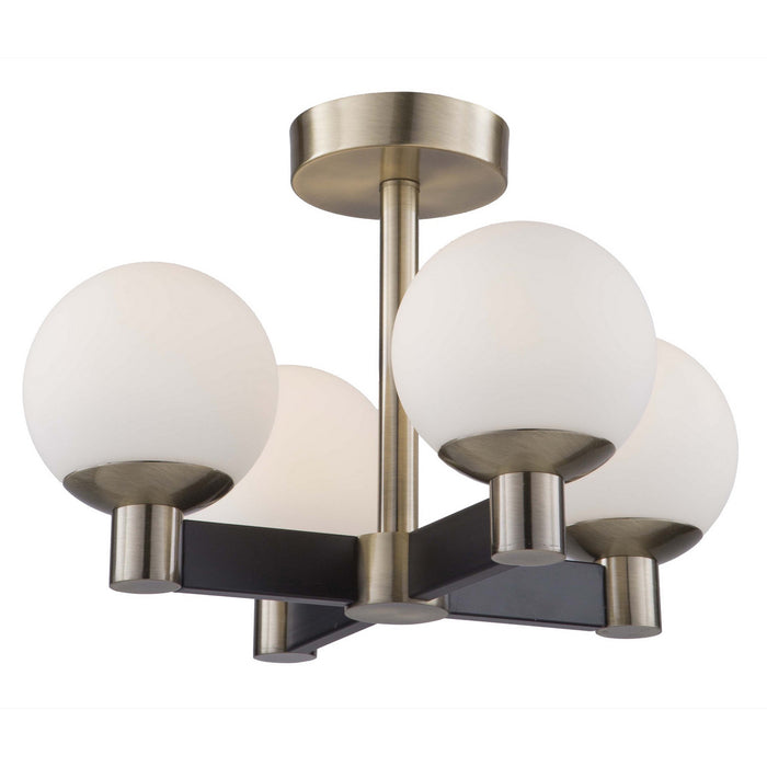 Artcraft AC7095VB LED Semi-Flush Mount, Matte Black & Brass