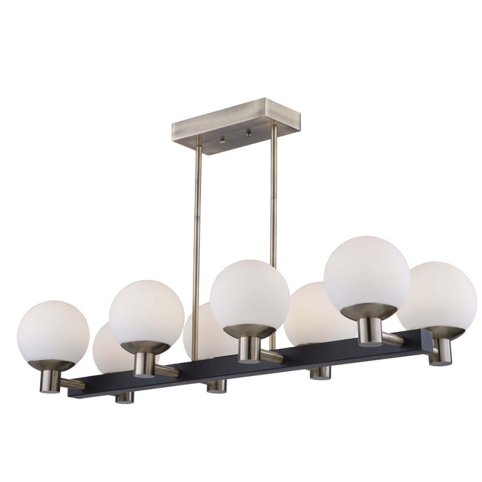 Artcraft AC7098VB LED Island Pendant, Matte Black & Brass
