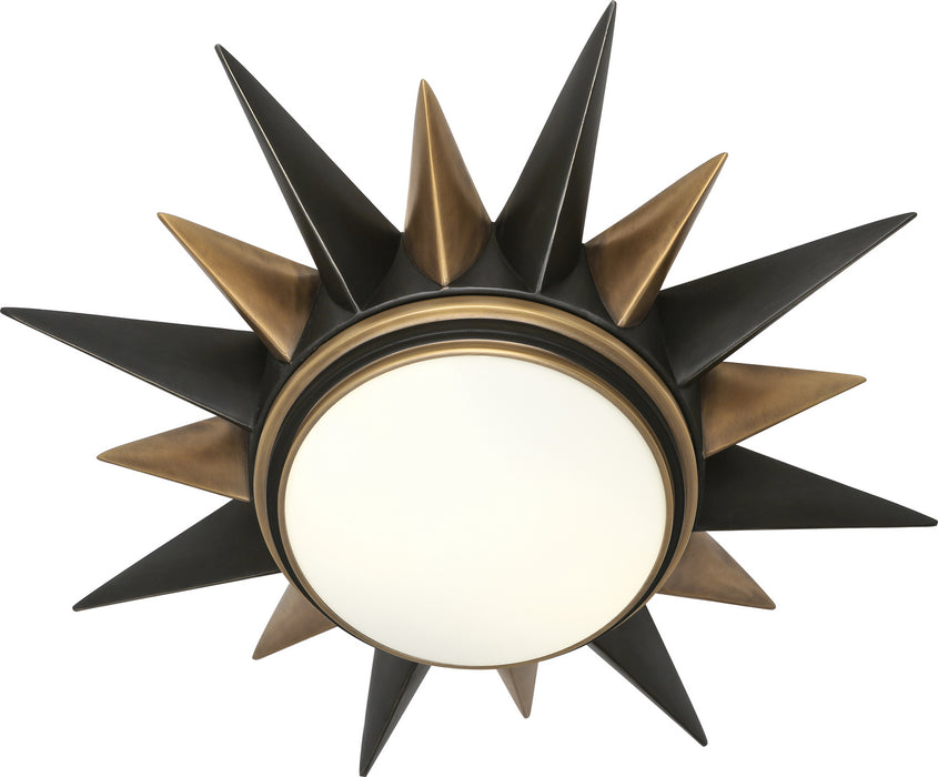 Robert Abbey 1017 Two Light Flushmount, Deep Patina Bronze w/Warm Brass