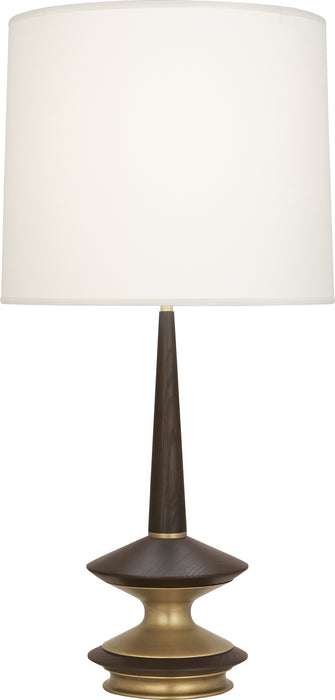 Robert Abbey 1041 One Light Table Lamp, Warm Brass w/Dark Walnut