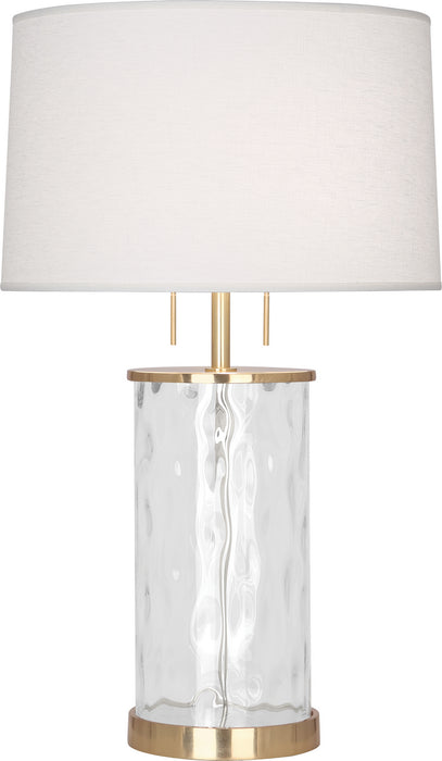 Robert Abbey 1440 Two Light Table Lamp, Modern Brass Wavy Glass Body