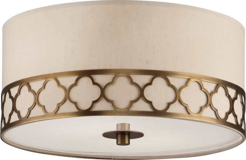 Robert Abbey 1575 Two Light Flushmount, Weathered Brass