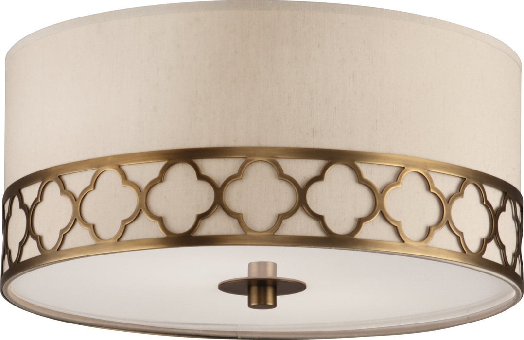 Robert Abbey 1575 Two Light Flushmount, Weathered Brass