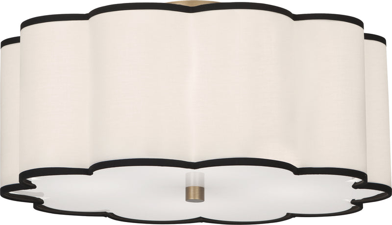 Robert Abbey 2200 Four Light Flushmount, Aged Brass