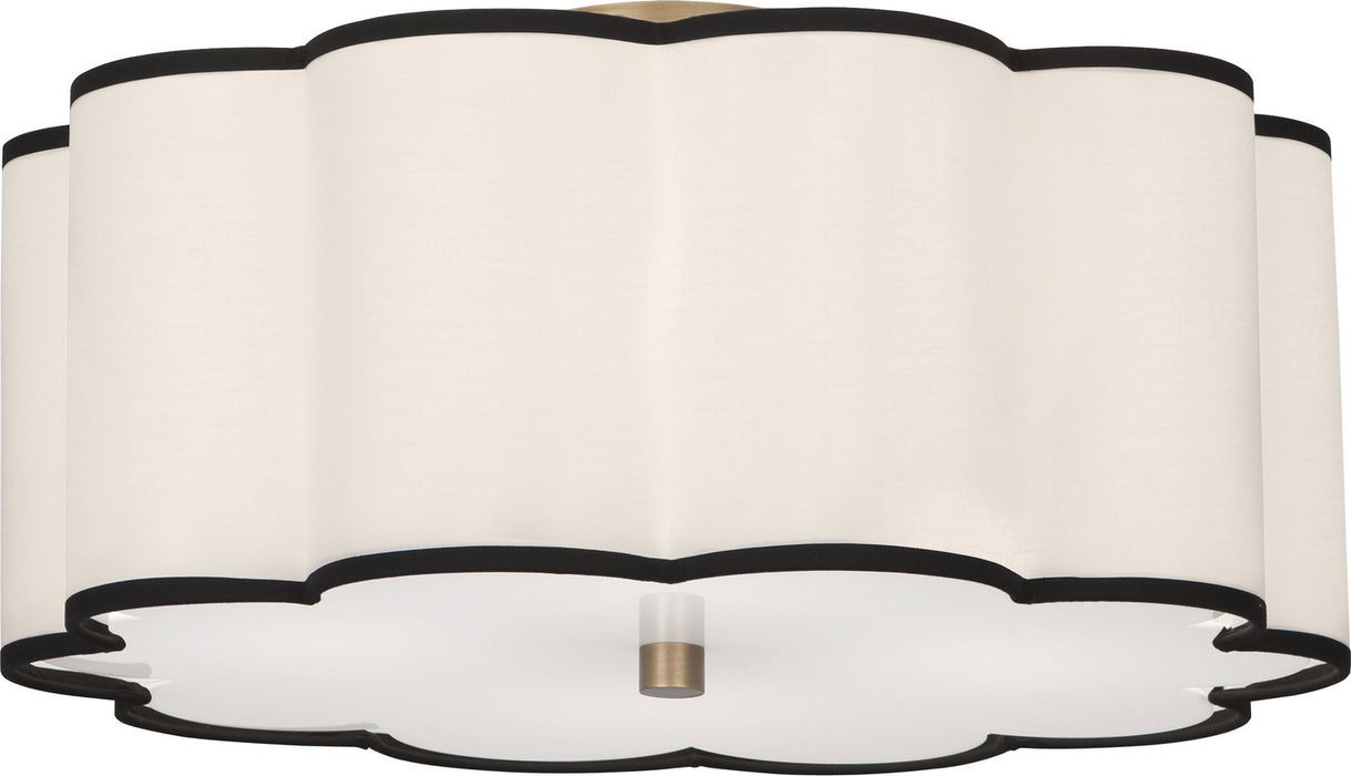 Robert Abbey 2200 Four Light Flushmount, Aged Brass