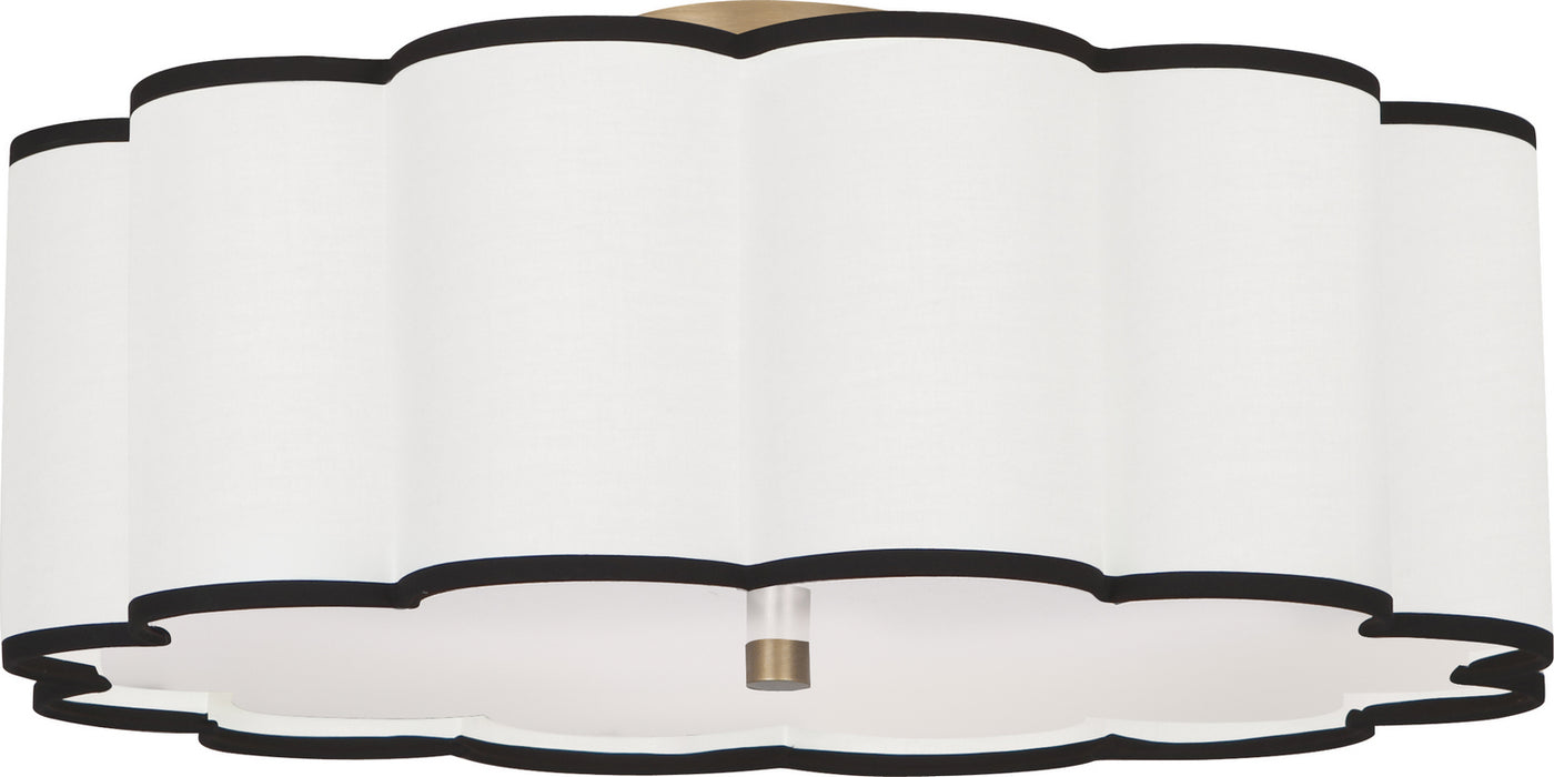 Robert Abbey 2201 Four Light Flushmount, Aged Brass
