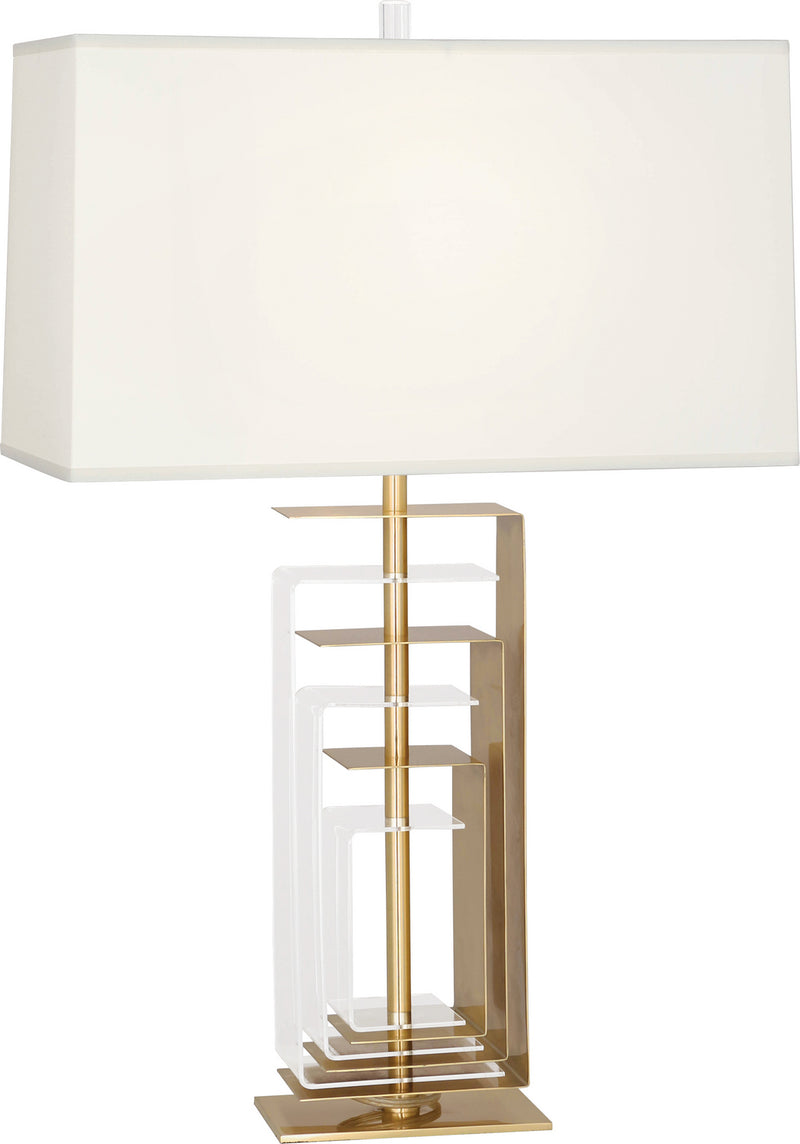Robert Abbey 279 One Light Table Lamp, Modern Brass w/Clear Acrylic