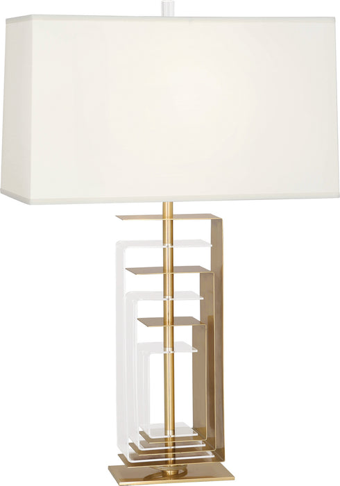Robert Abbey 279 One Light Table Lamp, Modern Brass w/Clear Acrylic