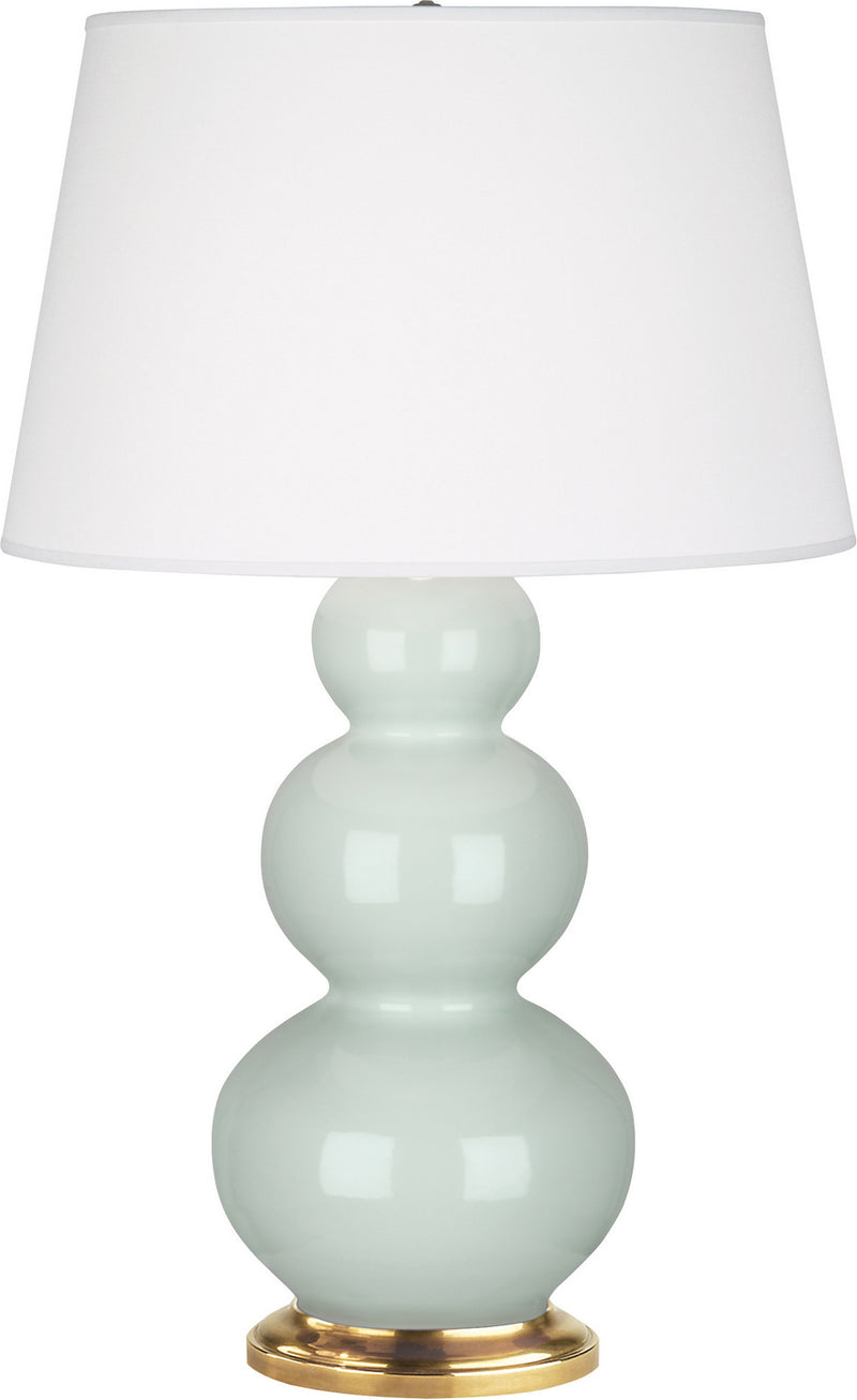 Robert Abbey 369X One Light Table Lamp, Celadon Glazed Ceramic w/Antique Natural Brassed
