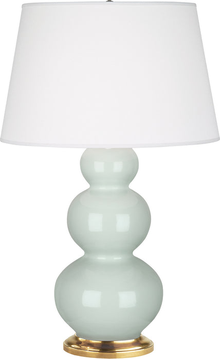 Robert Abbey 369X One Light Table Lamp, Celadon Glazed Ceramic w/Antique Natural Brassed