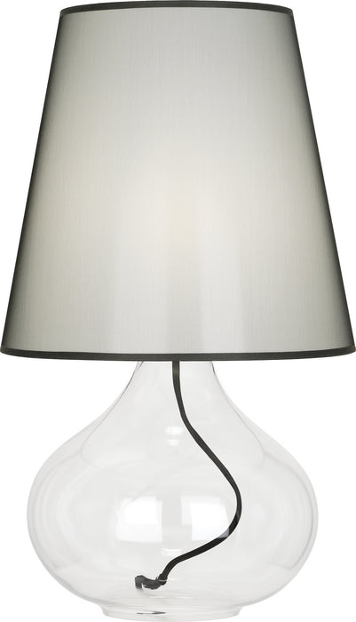 Robert Abbey 458B One Light Table Lamp, Clear Glass Body w/Black Fabric Wrapped Cord