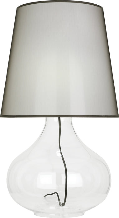 Robert Abbey 459B One Light Table Lamp, Clear Glass Body w/Black Fabric Wrapped Cord
