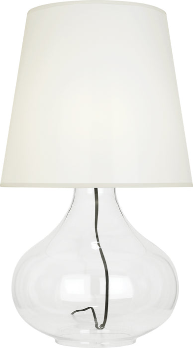 Robert Abbey 459W One Light Table Lamp, Clear Glass Body w/Black Fabric Wrapped Cord