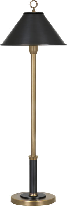 Robert Abbey 703 One Light Table Lamp, Warm Brass w/Deep Patina Bronze