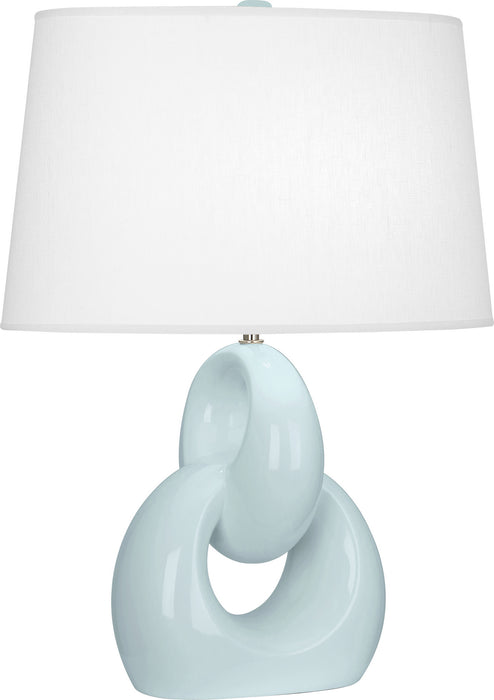 Robert Abbey BB981 One Light Table Lamp, Baby Blue Glazed Ceramic w/Polished Nickel