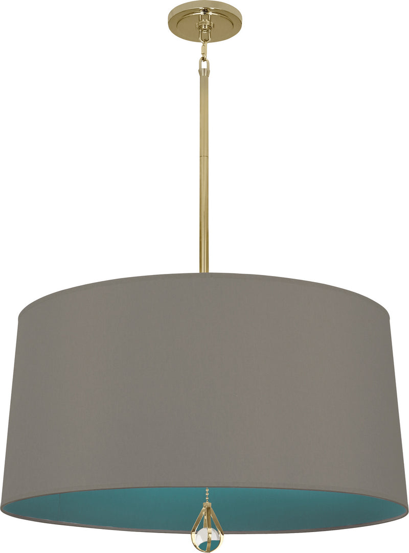 Robert Abbey BN331 Three Light Pendant, Modern Brass