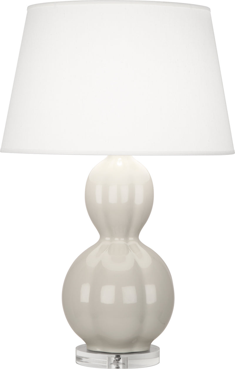 Robert Abbey BW997 One Light Table Lamp, Soft Gray Glazed Ceramic w/Lucite