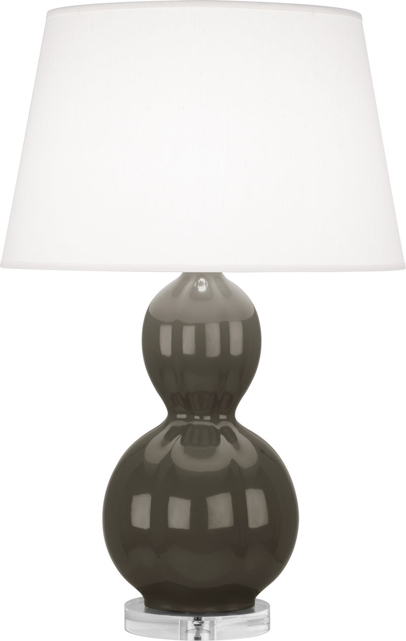 Robert Abbey CG997 One Light Table Lamp, Gray Taupe Glazed Ceramic w/Lucite