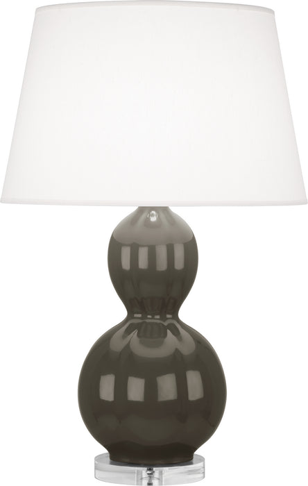 Robert Abbey CG997 One Light Table Lamp, Gray Taupe Glazed Ceramic w/Lucite
