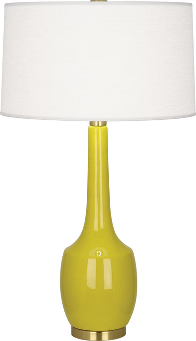 Robert Abbey CI701 One Light Table Lamp, Citron Glazed Ceramic w/Antique Brass