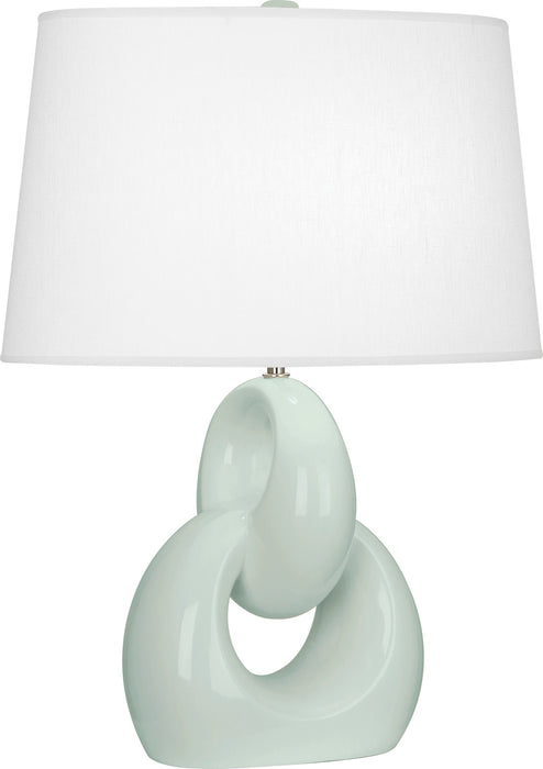 Robert Abbey CL981 One Light Table Lamp, Celadon Glazed Ceramic w/Polished Nickel