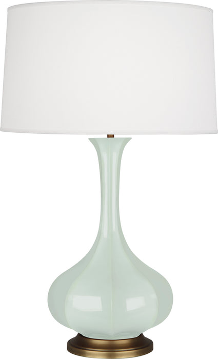 Robert Abbey CL994 One Light Table Lamp, Celadon Glazed Ceramic w/Aged Brass