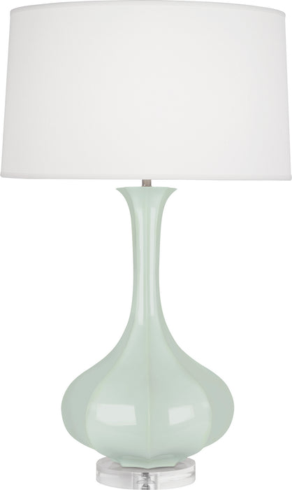 Robert Abbey CL996 One Light Table Lamp, Celadon Glazed Ceramic w/Lucite