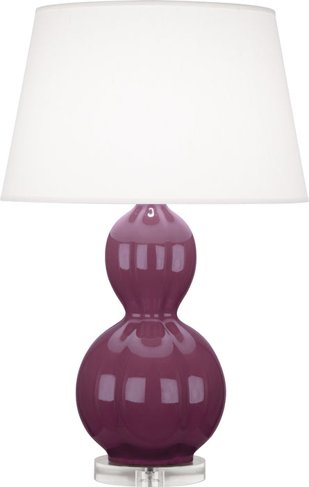 Robert Abbey CP997 One Light Table Lamp, Deep Mauve Glazed Ceramic w/Lucite