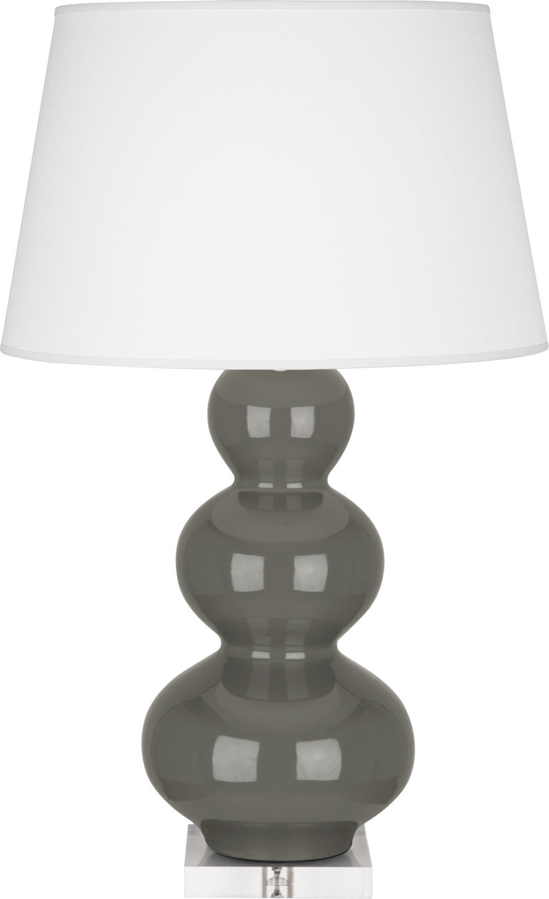 Robert Abbey CR43X One Light Table Lamp, Ash Glazed Ceramic w/Lucite