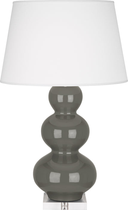 Robert Abbey CR43X One Light Table Lamp, Ash Glazed Ceramic w/Lucite