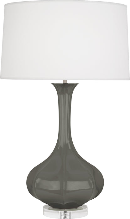 Robert Abbey CR996 One Light Table Lamp, Ash Glazed Ceramic w/Lucite