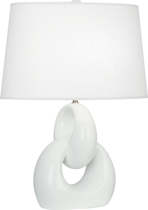 Robert Abbey LY981 One Light Table Lamp, Lily Glazed Ceramic w/Polished Nickel