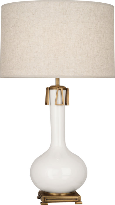 Robert Abbey LY992 One Light Table Lamp, Lily Glazed Ceramic w/Aged Brass