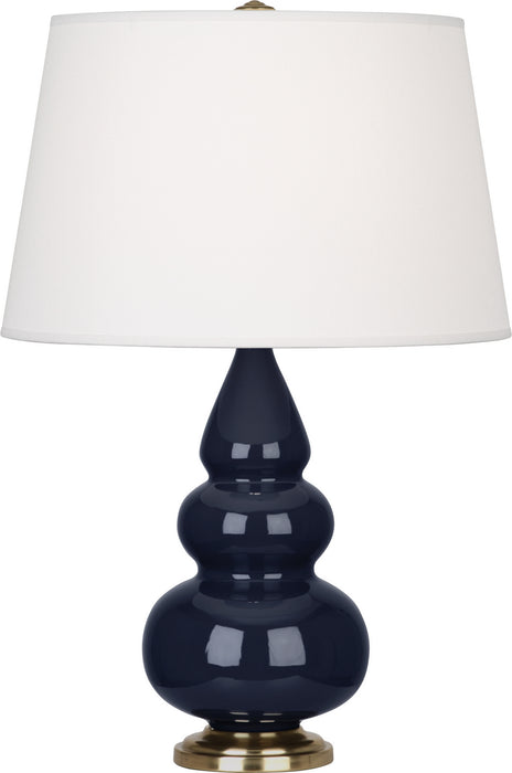 Robert Abbey MB30X One Light Accent Lamp, Midnight Blue Glazed Ceramic w/Antique Brassed