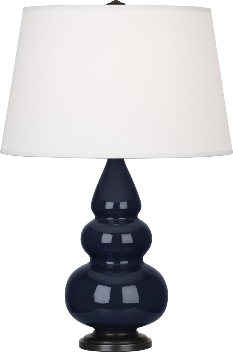 Robert Abbey MB31X One Light Accent Lamp, Midnight Blue Glazed Ceramic w/Deep Patina Bronzeed
