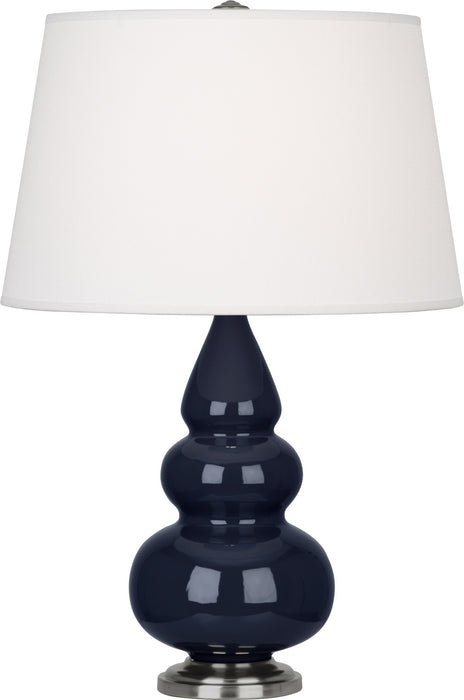 Robert Abbey MB32X One Light Accent Lamp, Midnight Blue Glazed Ceramic w/Antique Silvered