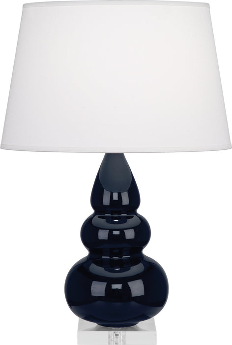 Robert Abbey MB33X One Light Accent Lamp, Midnight Blue Glazed Ceramic w/Lucite